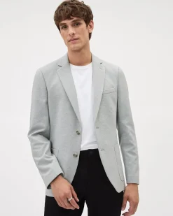 Slim-Fit Textured Knit Blazer