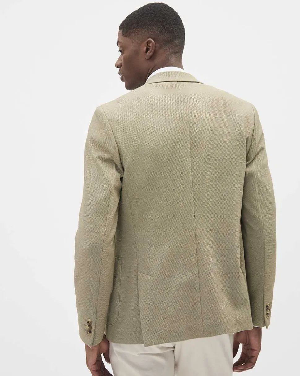 Slim-Fit Textured Knit Blazer