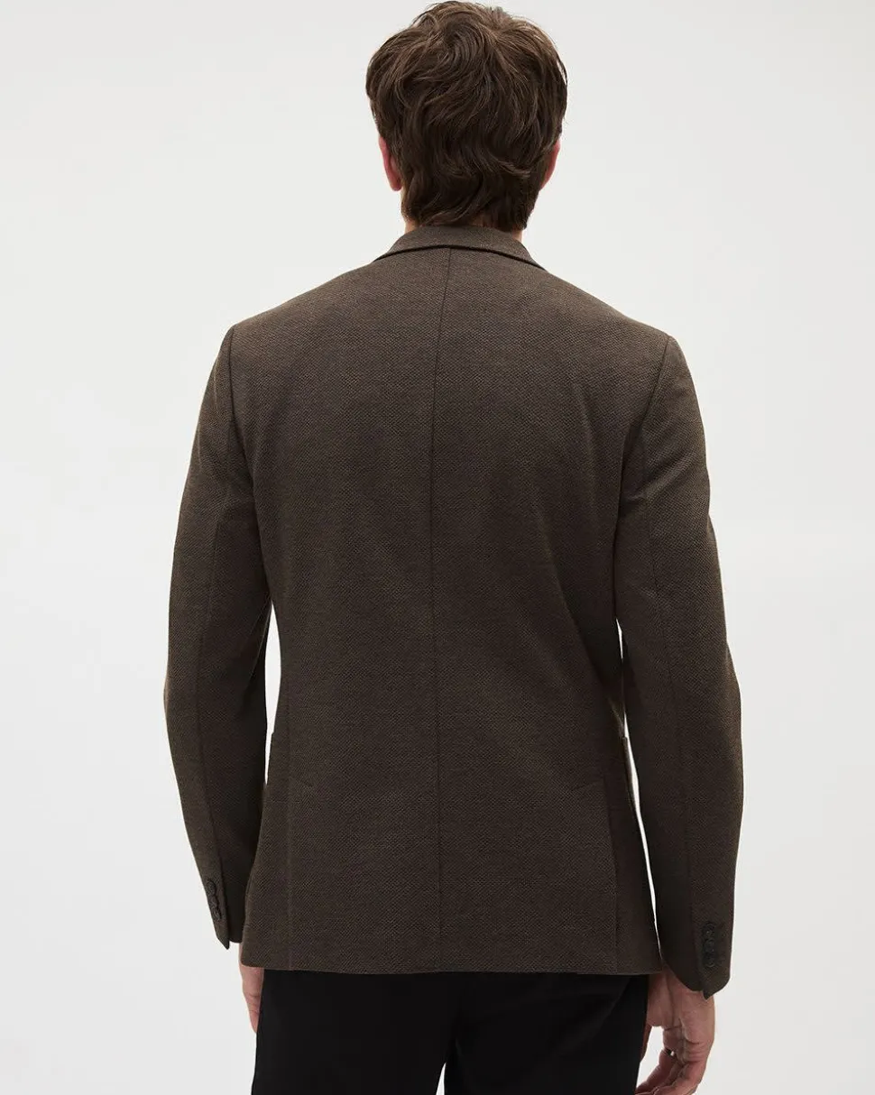 Slim-Fit Textured Knit Blazer