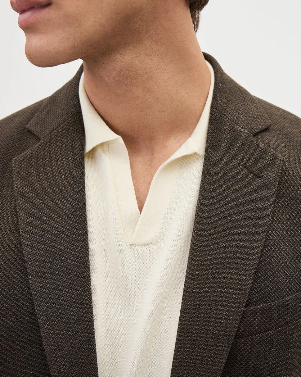 Slim-Fit Textured Knit Blazer