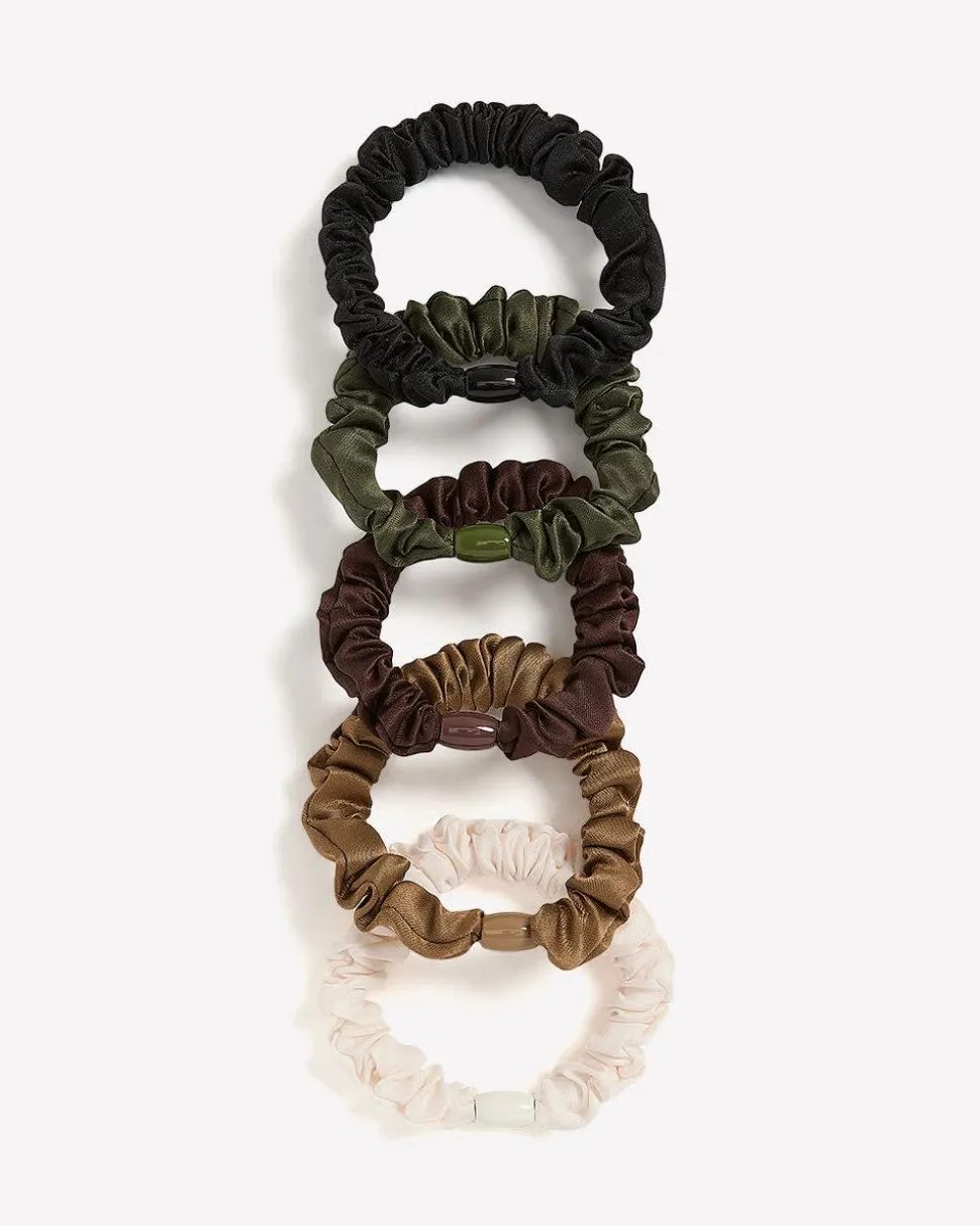 Small Satin Scrunchies - Set of 5