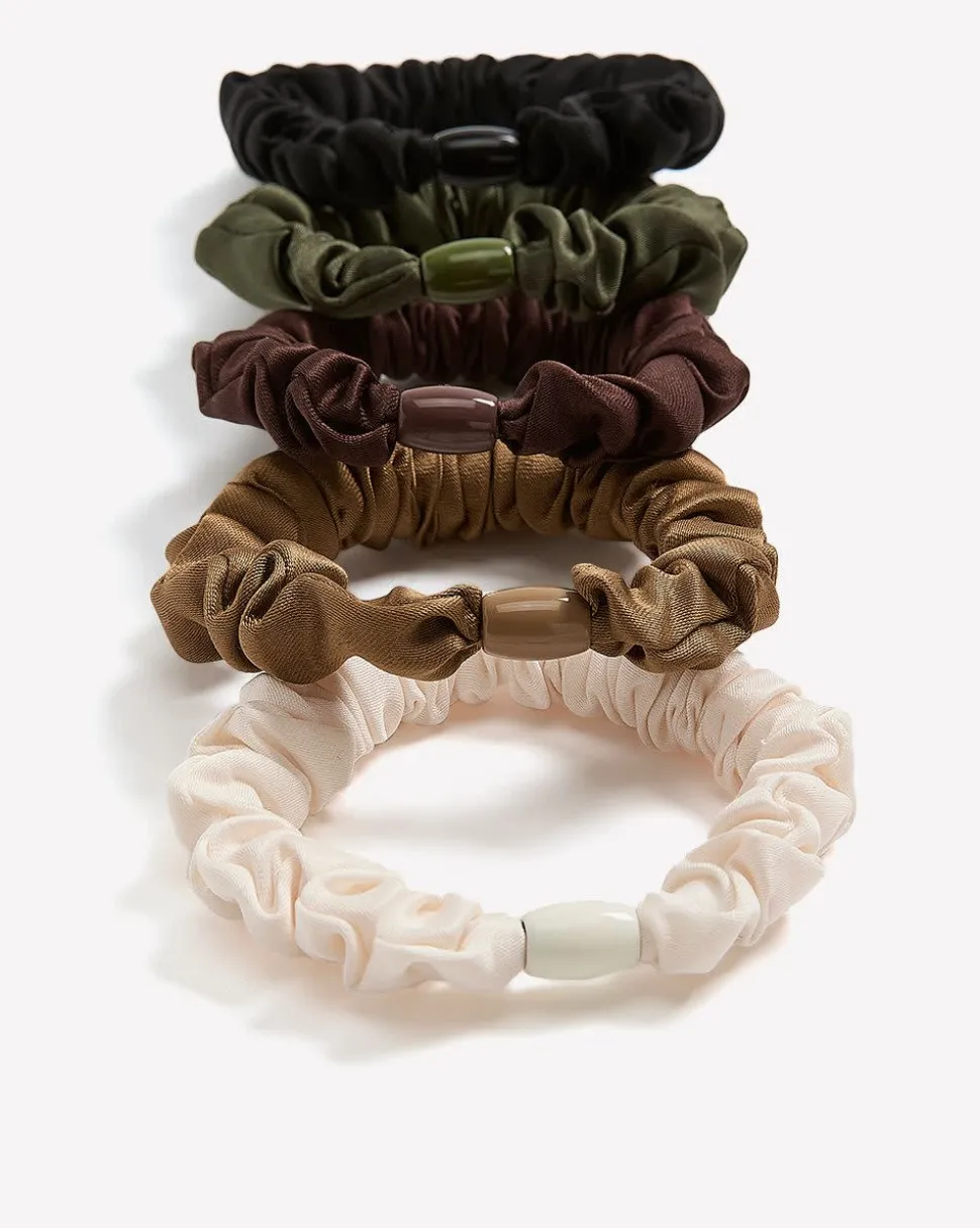Small Satin Scrunchies - Set of 5