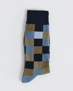 Socks with Square Geometric Pattern