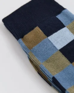 Socks with Square Geometric Pattern