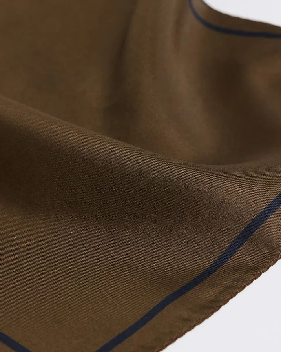 Solid Brown Handkerchief with Logo