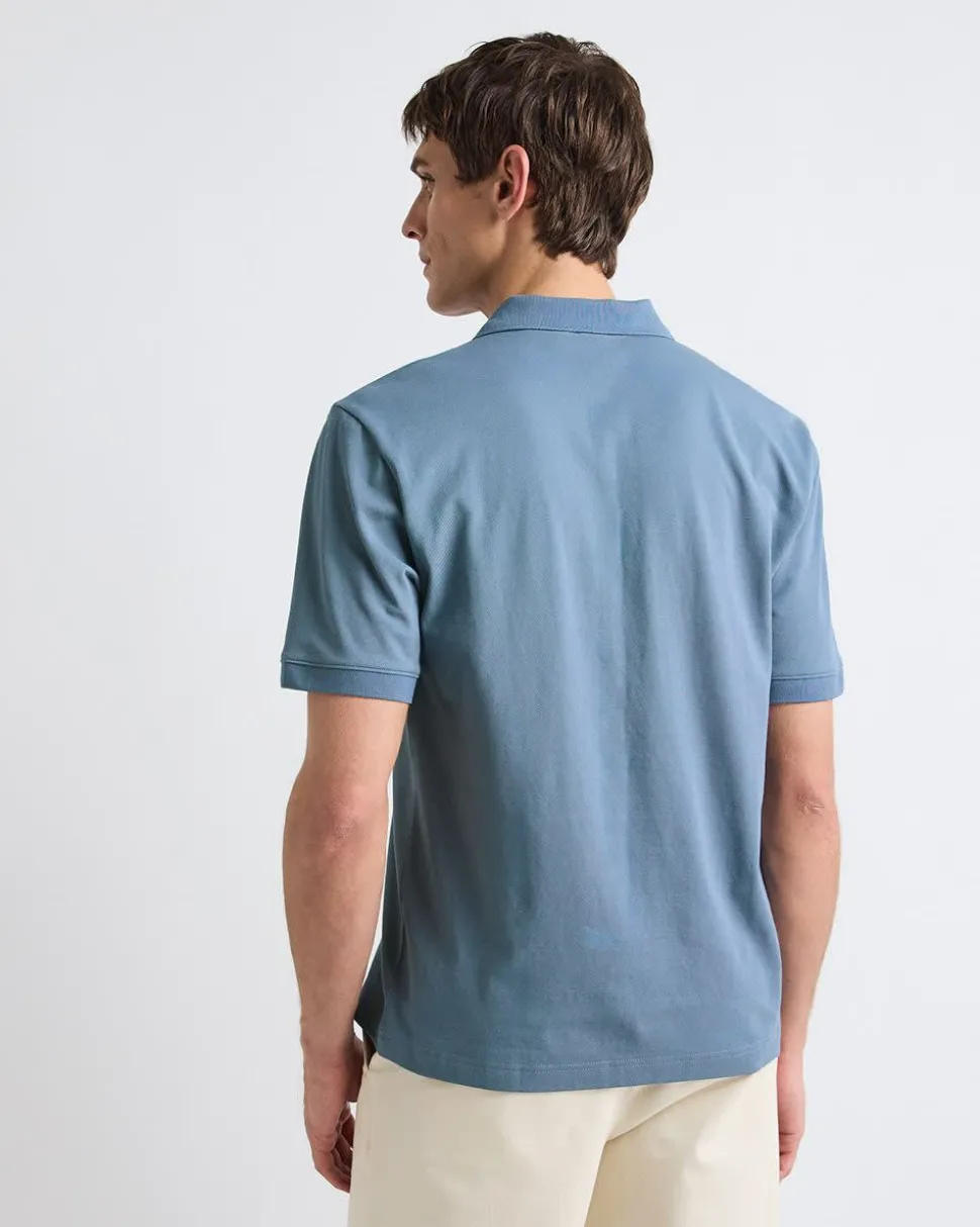 Solid CoolMax (R) Short-Sleeve Polo with Johnny Collar