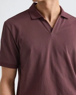 Solid CoolMax (R) Short-Sleeve Polo with Johnny Collar