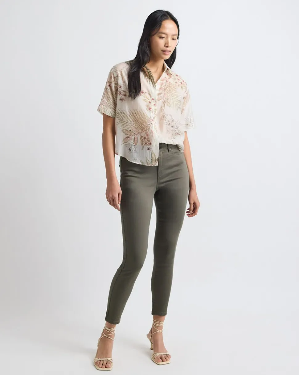Solid High-Rise Natalie Ankle Jegging