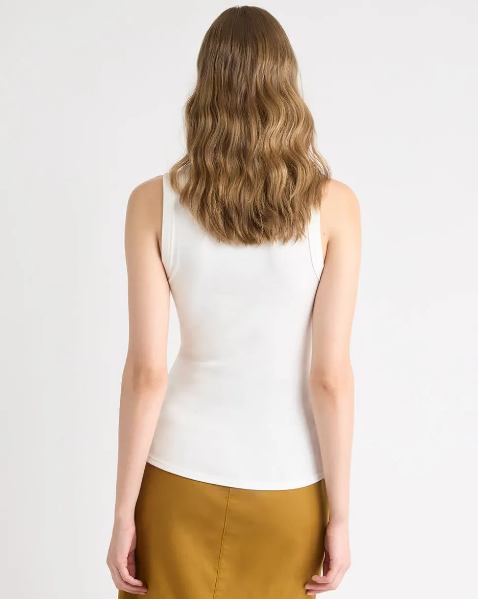 Solid Scoop-Neck Cami with Wide Straps