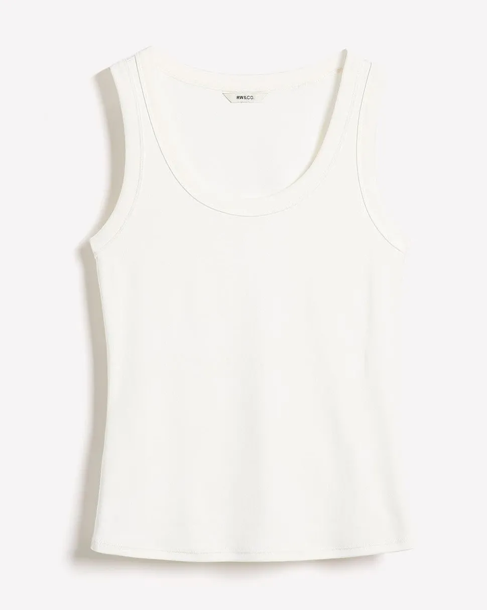 Solid Scoop-Neck Cami with Wide Straps