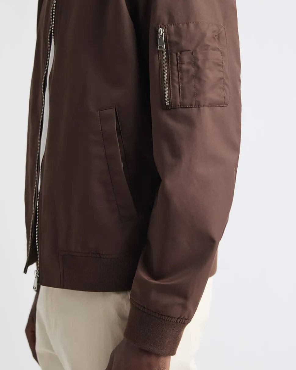 Solid Twill Bomber Jacket