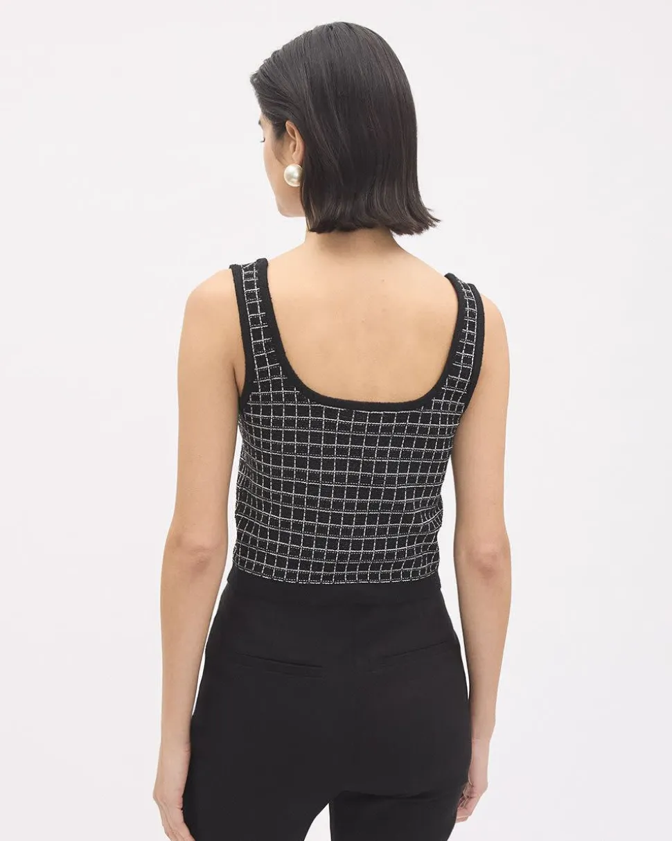 Square-Neck Plaid Tank