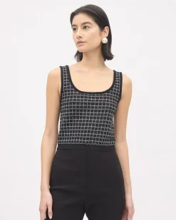 Square-Neck Plaid Tank