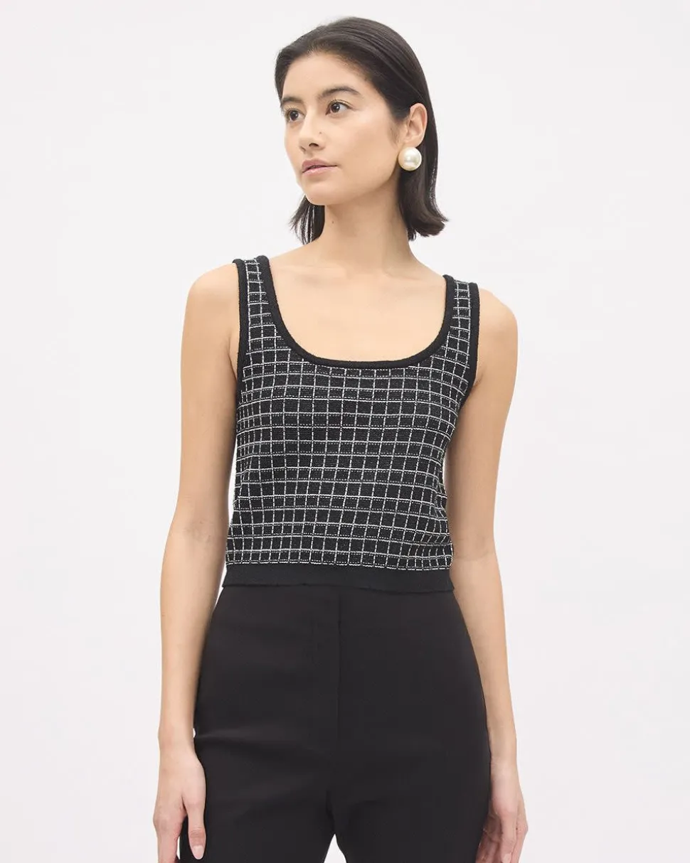 Square-Neck Plaid Tank