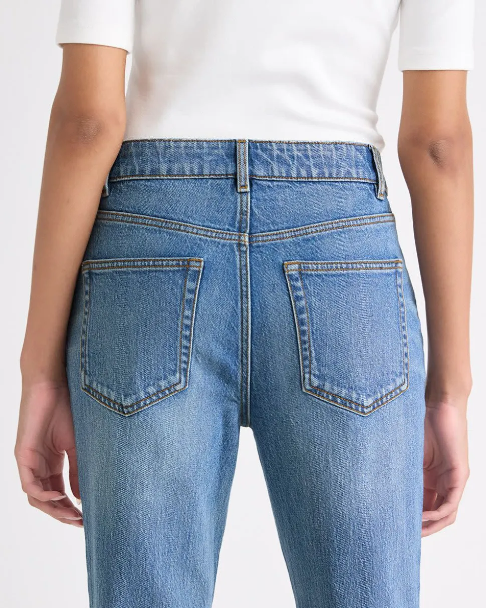 Straight Slim-Leg High-Rise Jeans