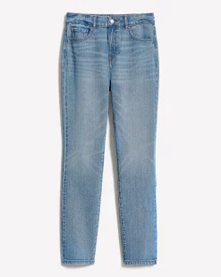 Straight Slim-Leg High-Rise Jeans