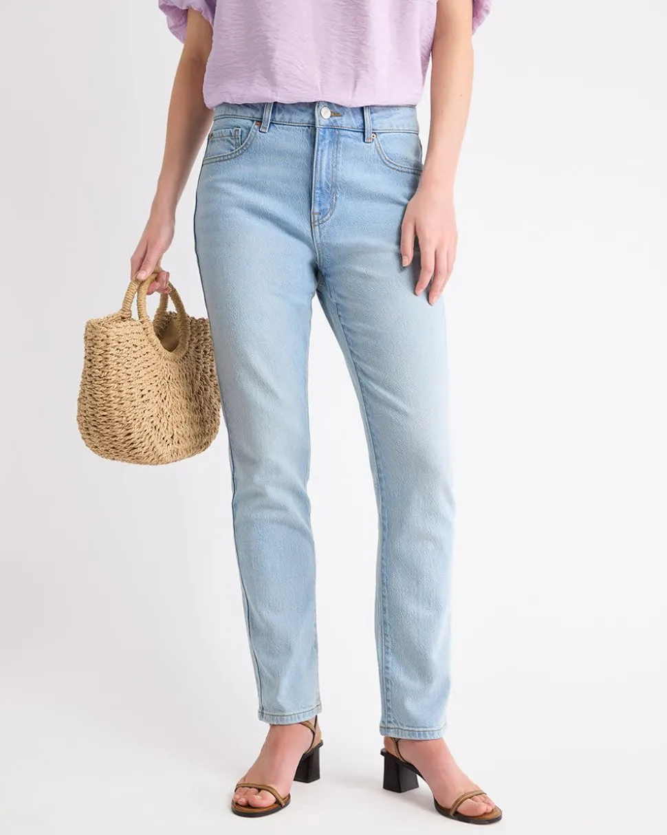 Straight Slim-Leg High-Rise Jeans