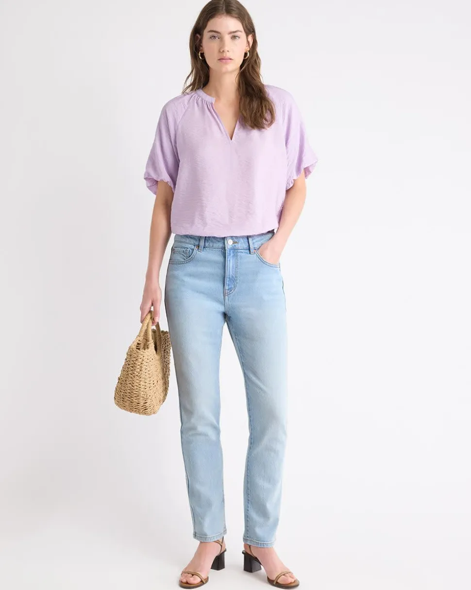 Straight Slim-Leg High-Rise Jeans