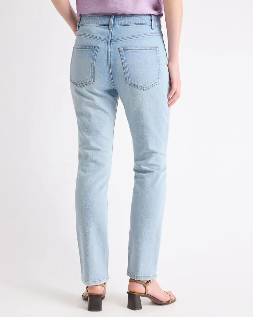 Straight Slim-Leg High-Rise Jeans