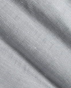 Straight-Leg Mid-Rise Grey-Linen Ankle Pant