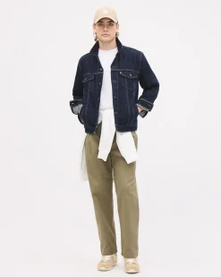 Straight-Leg Pleated Chino Pant