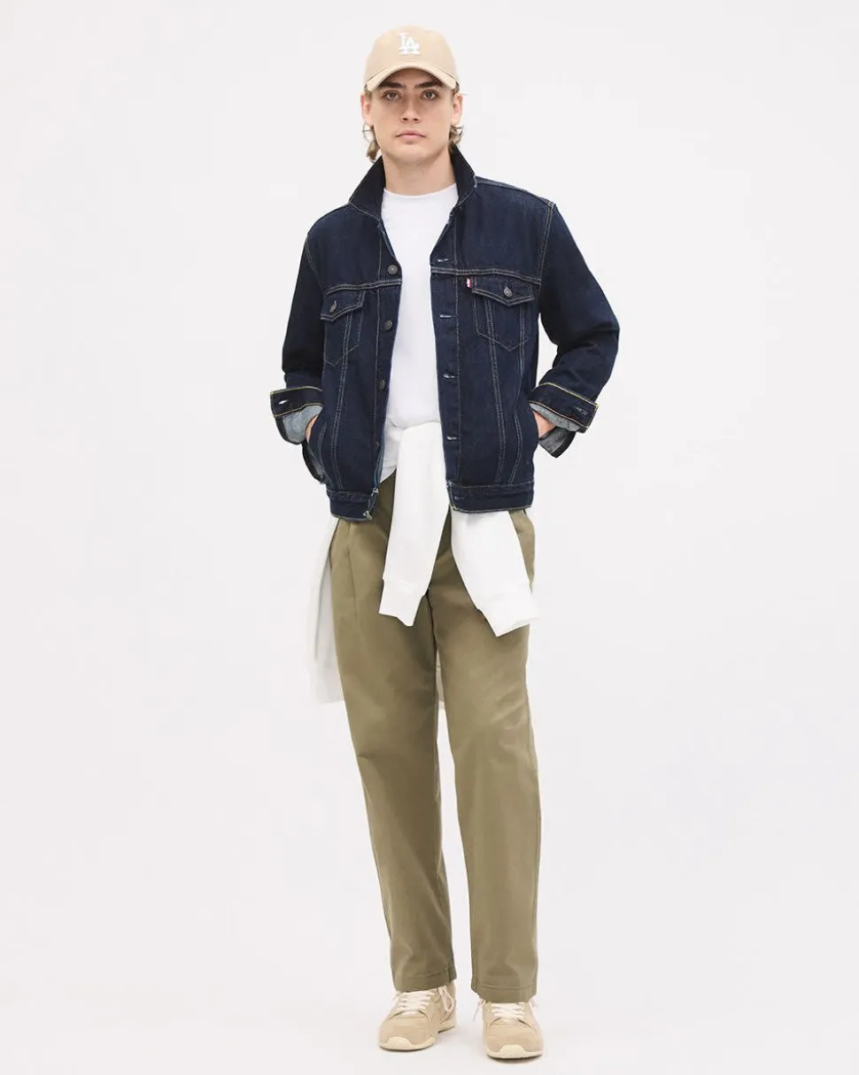 Straight-Leg Pleated Chino Pant