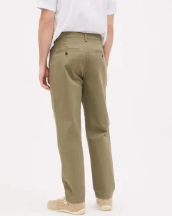 Straight-Leg Pleated Chino Pant