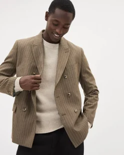 Striped Double-Breasted Blazer