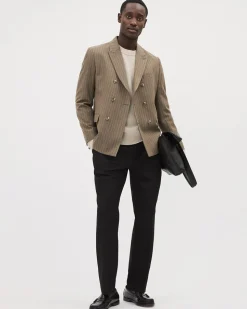 Striped Double-Breasted Blazer