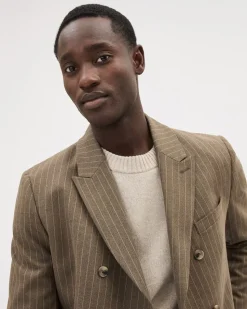 Striped Double-Breasted Blazer