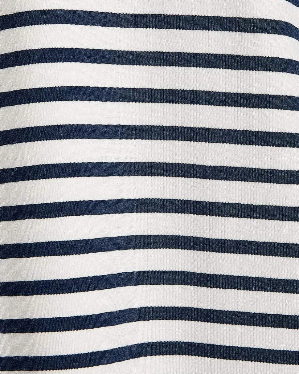 Striped Extended-Sleeve Crew-Neck T-Shirt