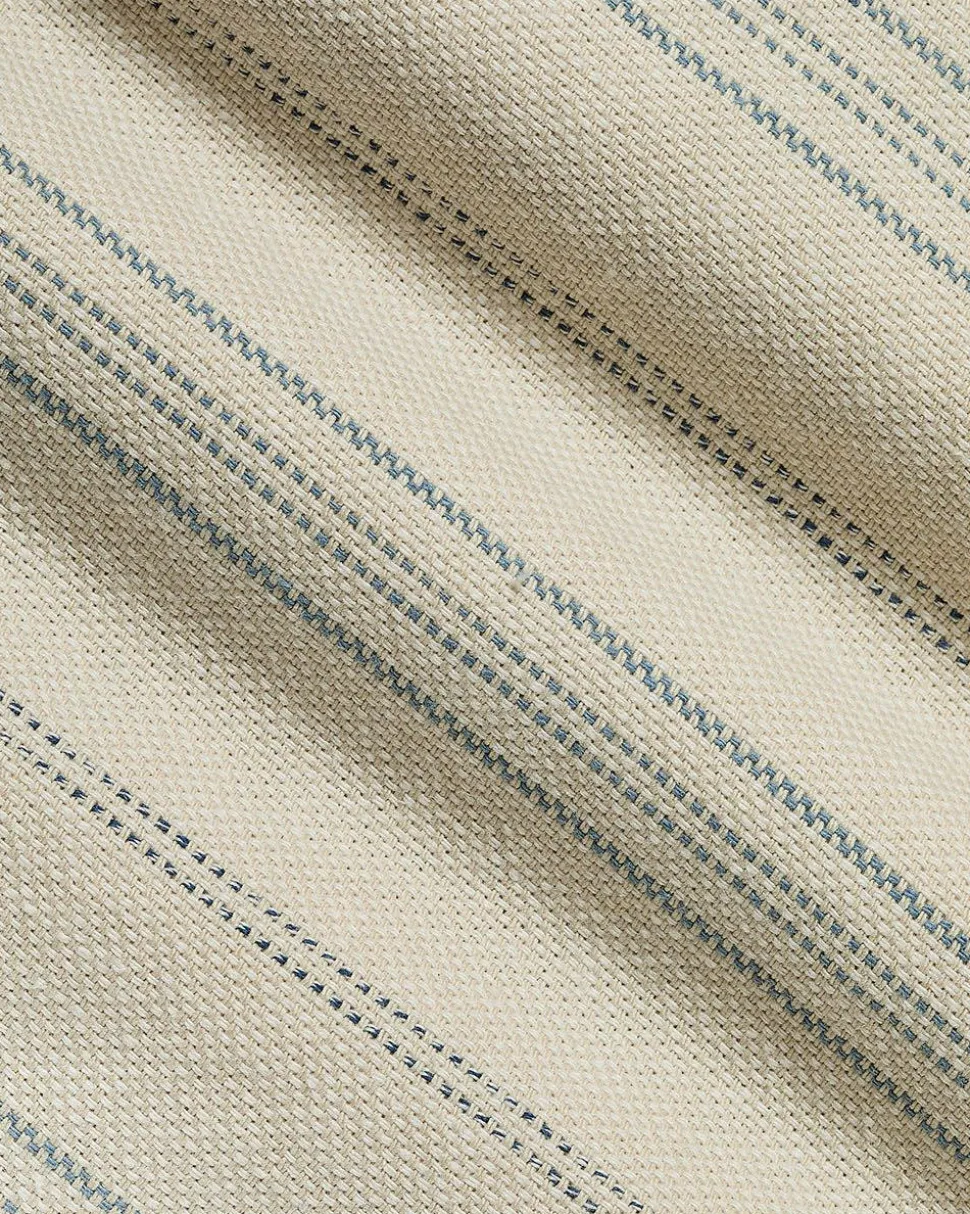 Striped Linen-Blend Short with Elastic Waistband