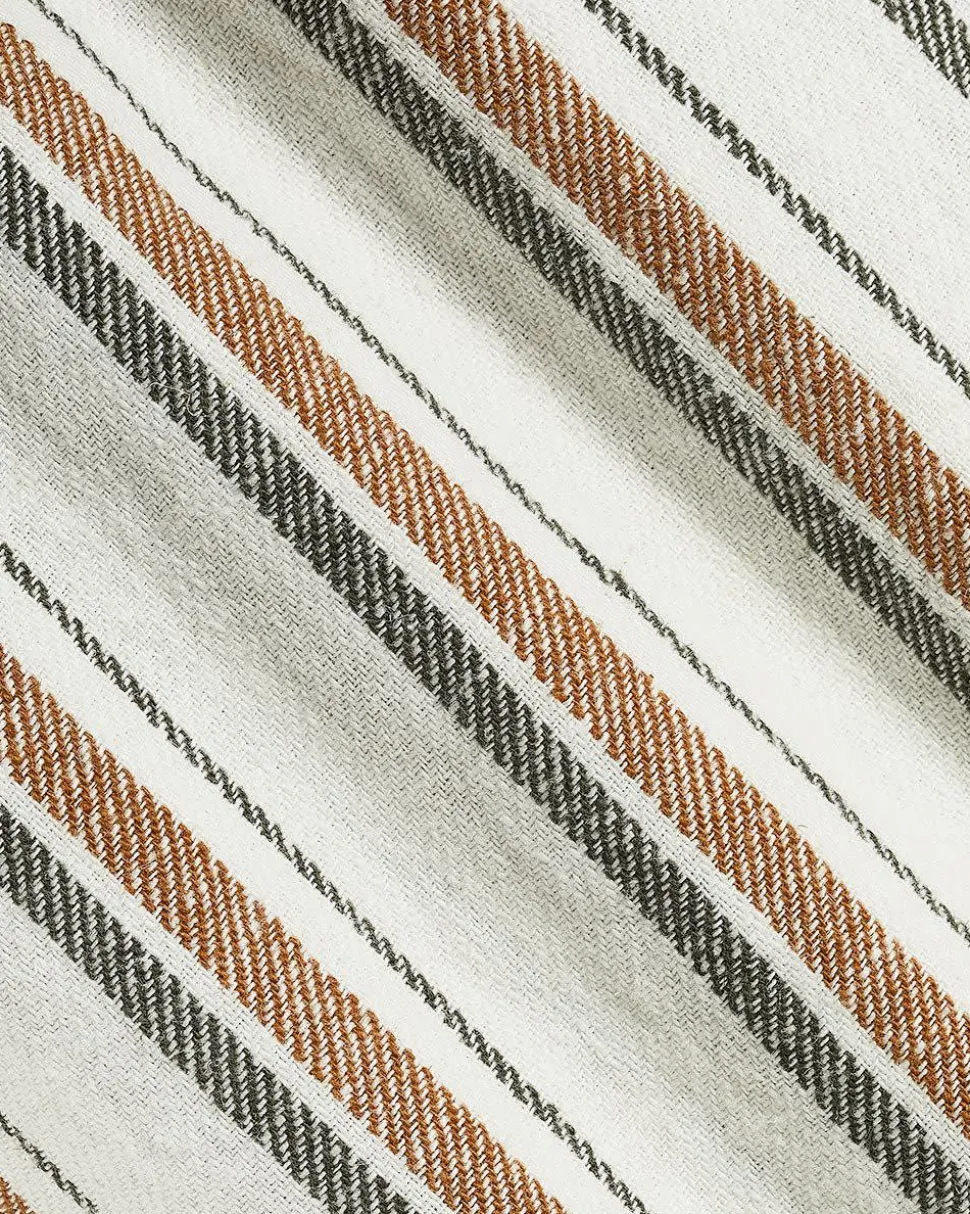 Striped Linen-Blend Short with Elastic Waistband
