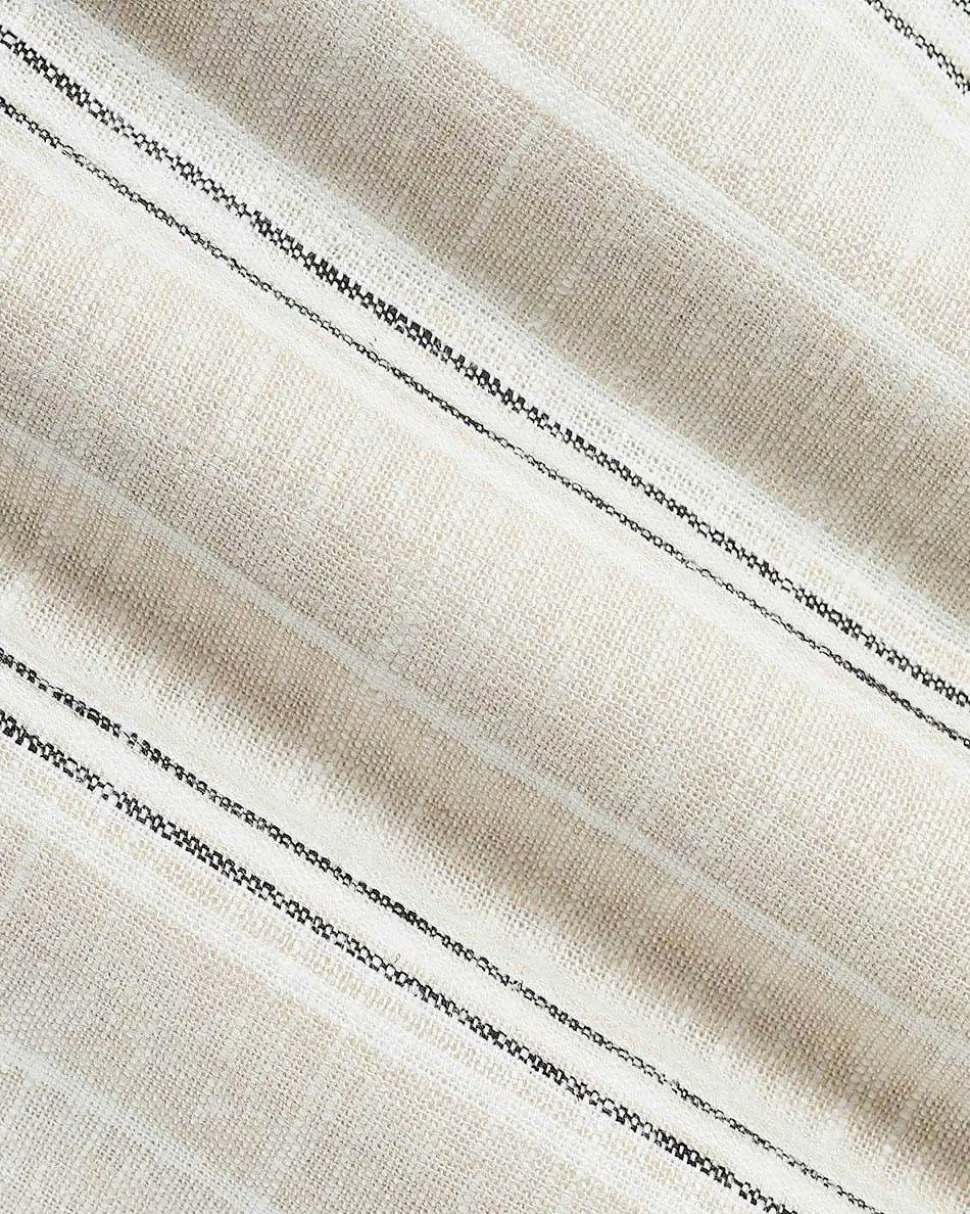 Striped Sleeveless V-Neck Linen-Blend Blouse