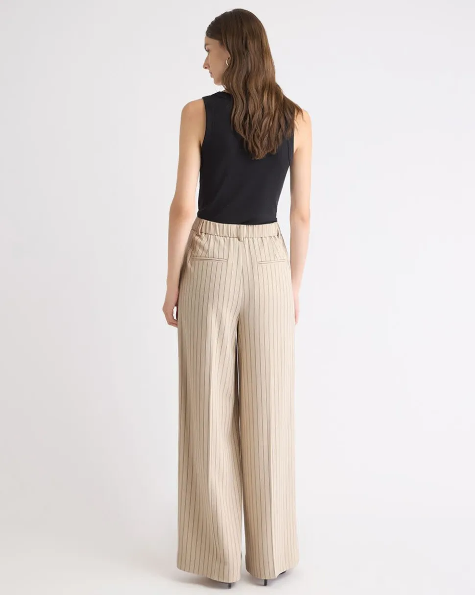 Striped Wide-Leg High-Rise Pant