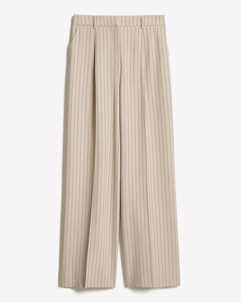 Striped Wide-Leg High-Rise Pant