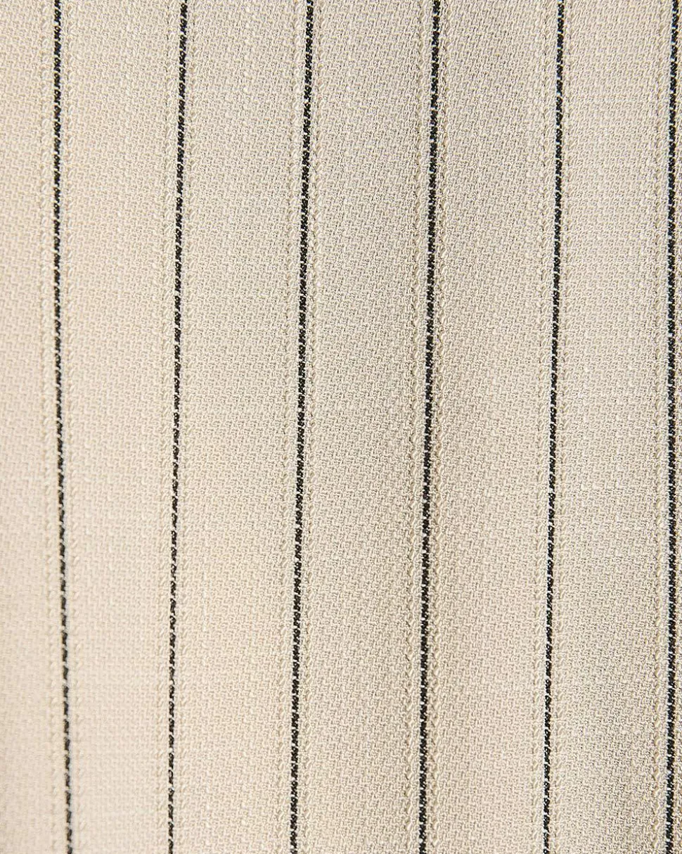 Striped Wide-Leg High-Rise Pant