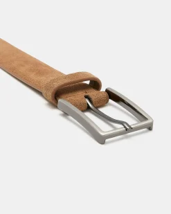 Suede Belt with Square Buckle