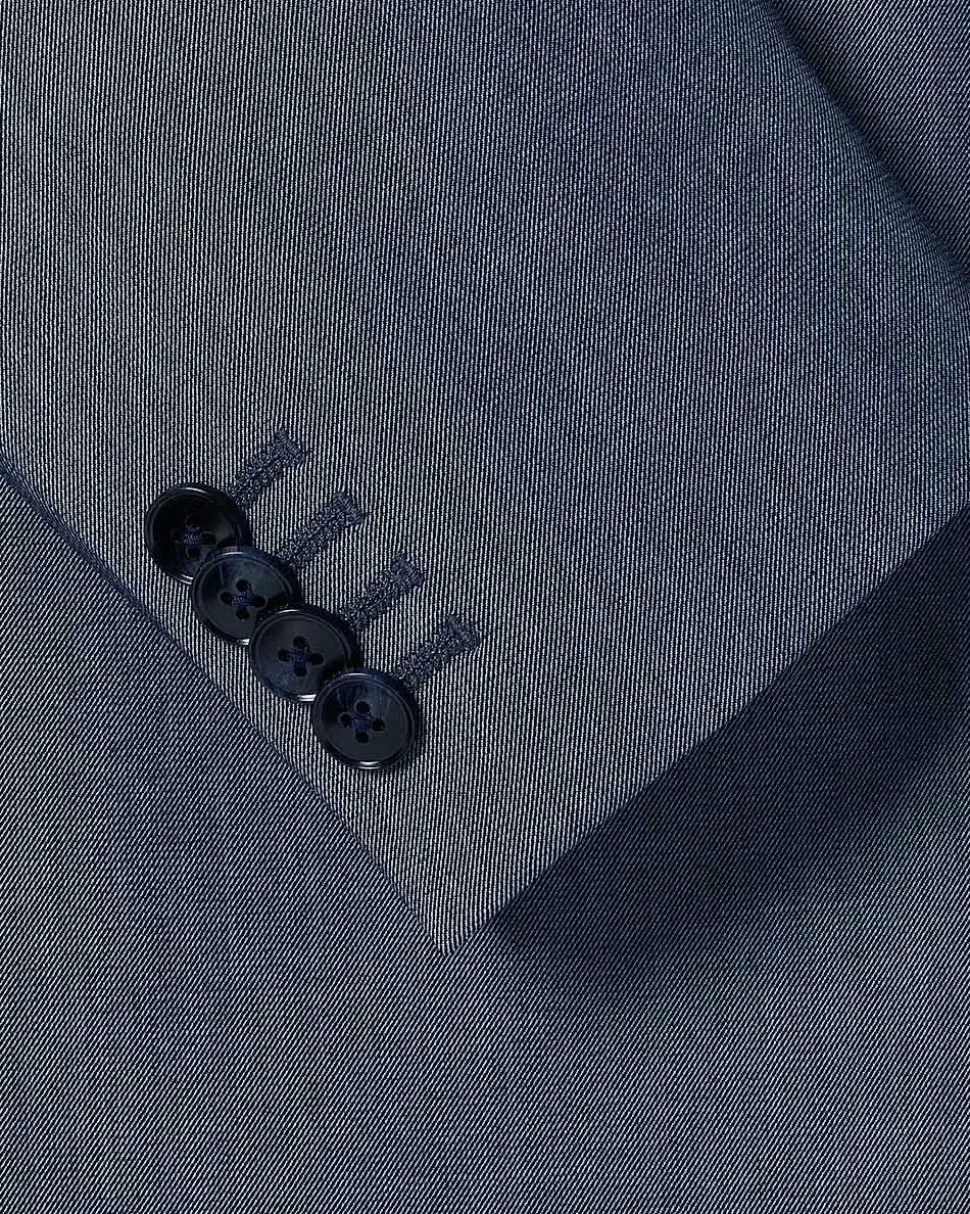 Tailored-Fit Denim-Like Suit Blazer