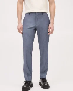 Tailored-Fit Denim-Like Suit Pant