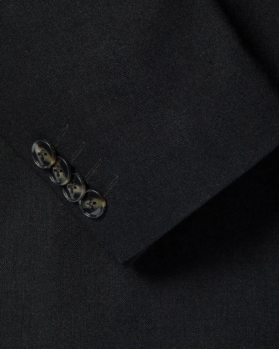Tailored-Fit Double-Breasted Linen Suit Blazer