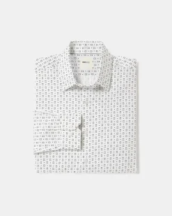 Tailored-Fit Dress Shirt with Petal Pattern