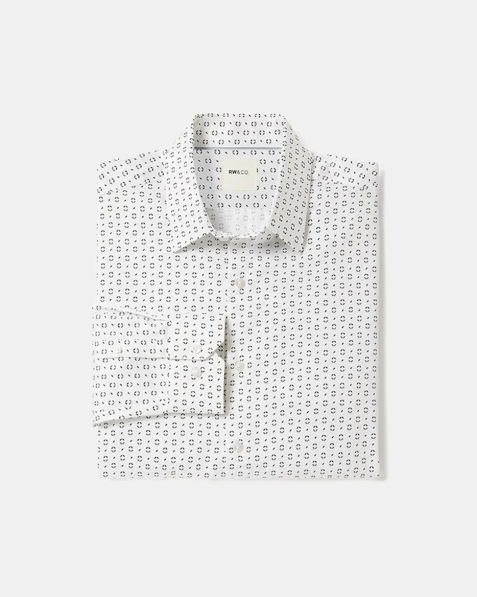 Tailored-Fit Dress Shirt with Petal Pattern