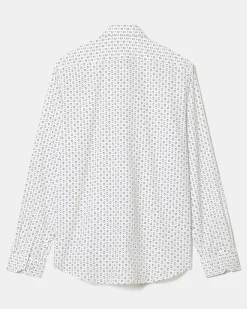Tailored-Fit Dress Shirt with Petal Pattern