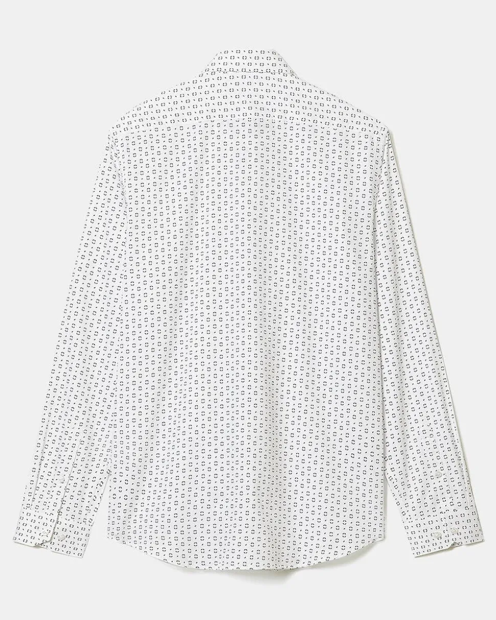 Tailored-Fit Dress Shirt with Petal Pattern