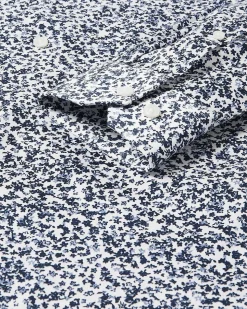 Tailored-Fit Dress Shirt with Blurry Floral Pattern