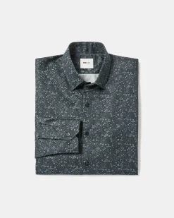 Tailored-Fit Dress Shirt with Tonal Floral Pattern