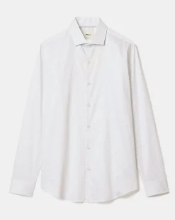 Tailored-Fit Dress Shirt with Micro Geo Print