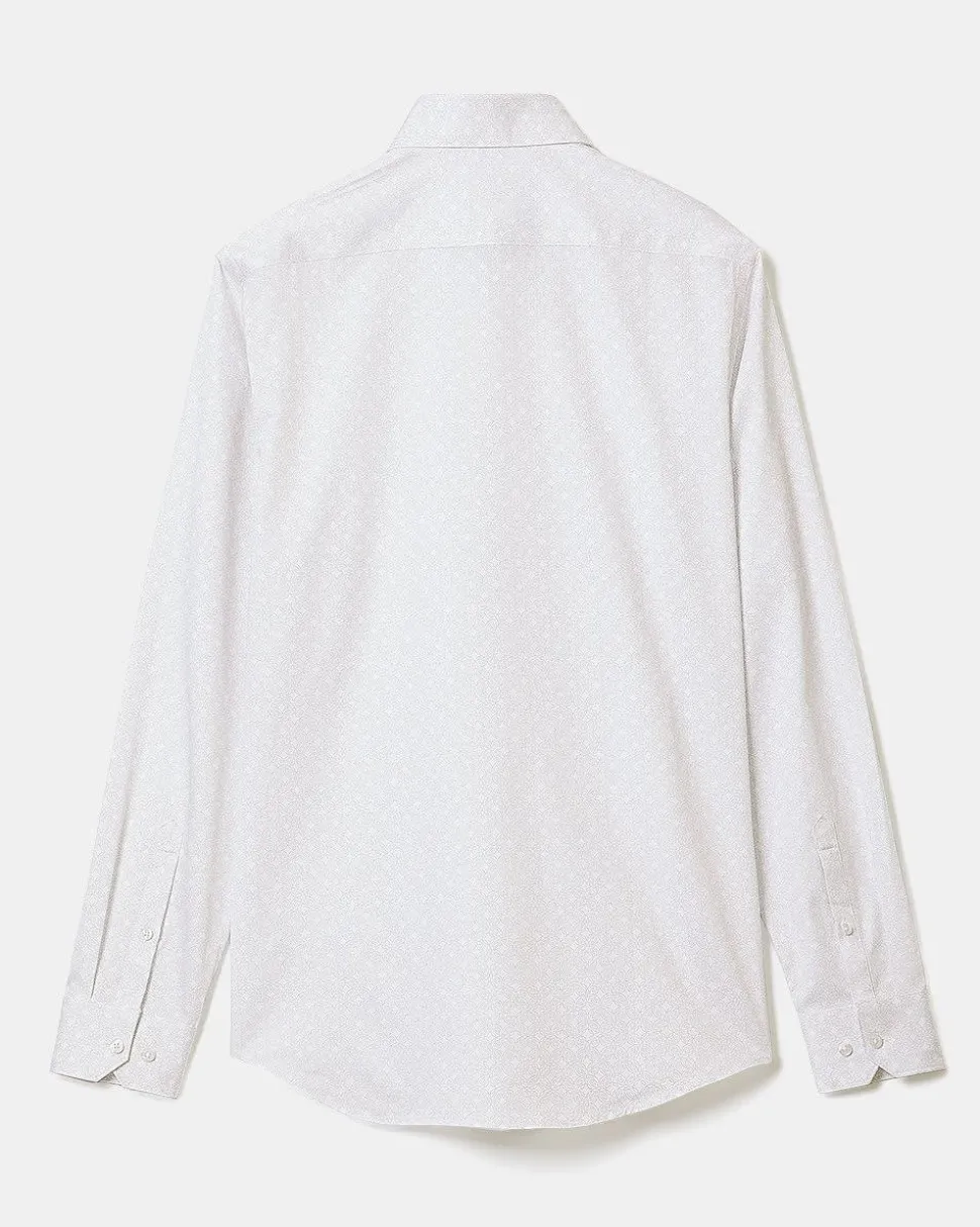 Tailored-Fit Dress Shirt with Micro Geo Print