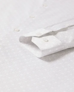 Tailored-Fit Dress Shirt with Micro Geo Print